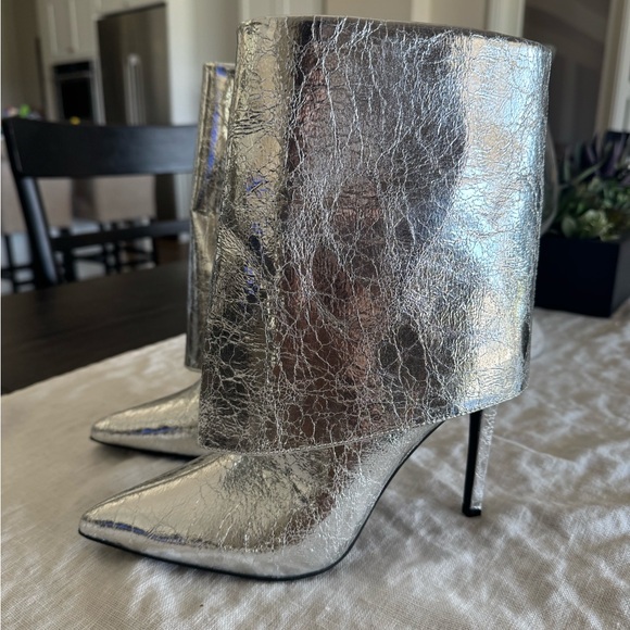 INC International Concepts Shoes - INC Sabeel Metallic Silver Pointed Toe Boots – Size 7.5 (NEW)